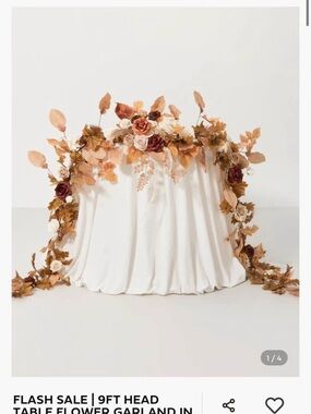 9ft Autumn Rose Faux Flower Garland - White, Rust & Cream